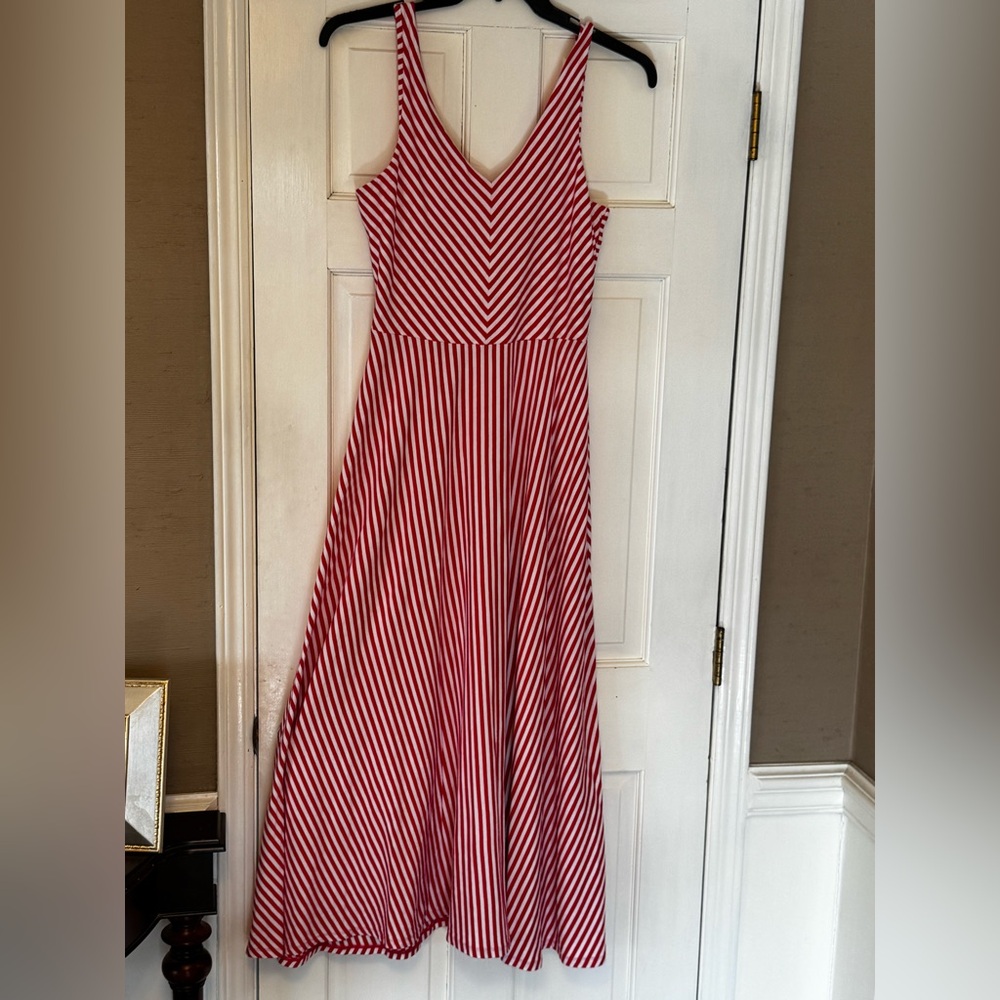 crown & ivy Red and White Striped Maxi Dress